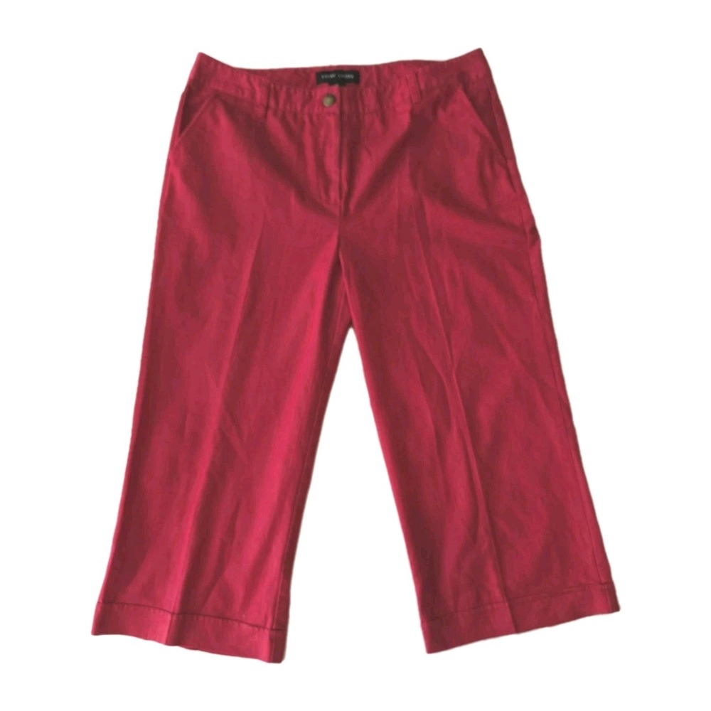 Larry Levine Women's Capri Crops Cuffed Leg Pants Red Size 12